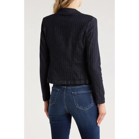 L'AGENCE Wayne ​Pinstripe Cropped Double-Breasted Jacket - Picture 2 of 9
